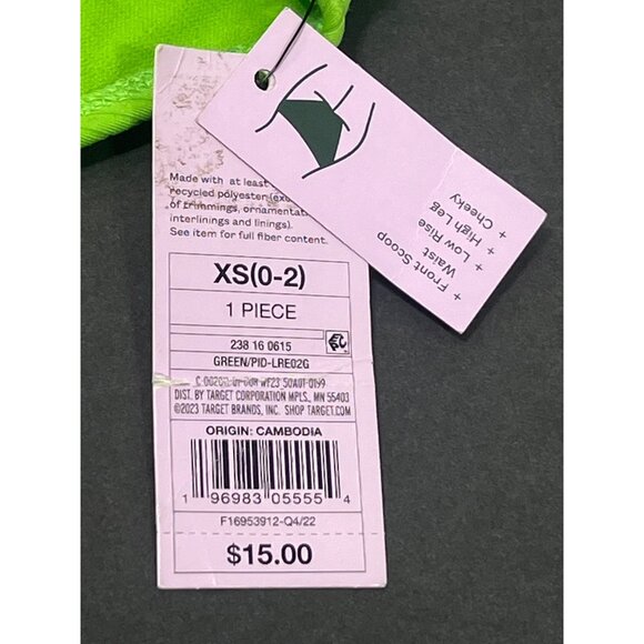 Wild Fable - Women's Ribbed High Leg Cheeky Bikini Bottom-Green-Extra Small(0-2) - Picture 7 of 12